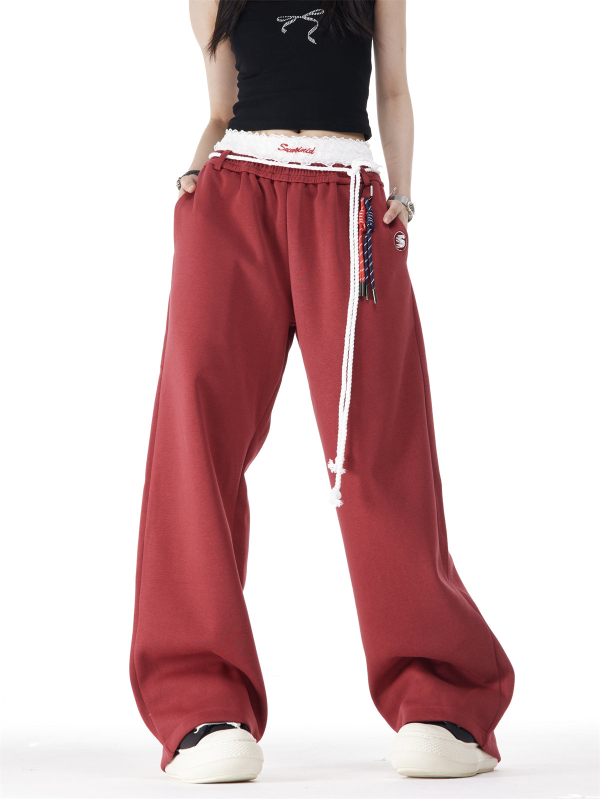 Jennie-Style Loose Fit Women's Straight Sports Pants [ID:0088PA]