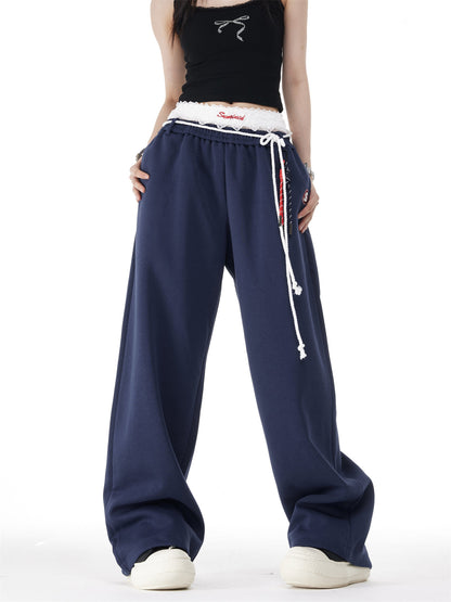 Jennie-Style Loose Fit Women's Straight Sports Pants [ID:0088PA]