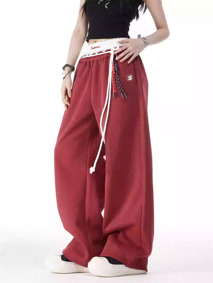 Jennie-Style Loose Fit Women's Straight Sports Pants [ID:0088PA]