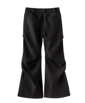 Summer New Wrinkled Flared Relaxed Trousers Tailored Design for Men [ID:0100SU]