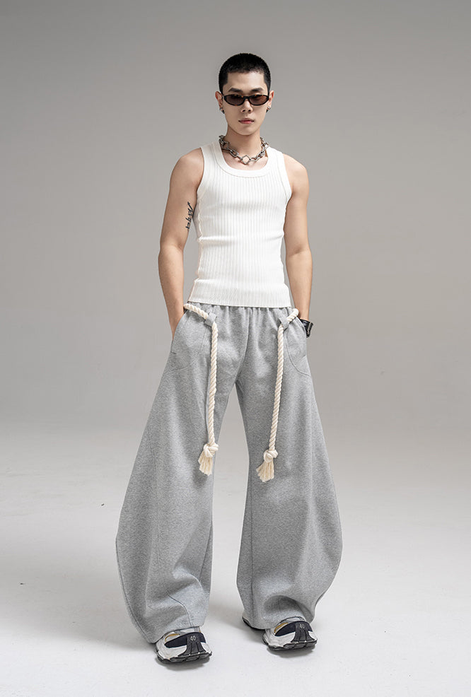 Thick Rope Wide Leg Simita Pants Loose Sweatpants [ID:0103PA]