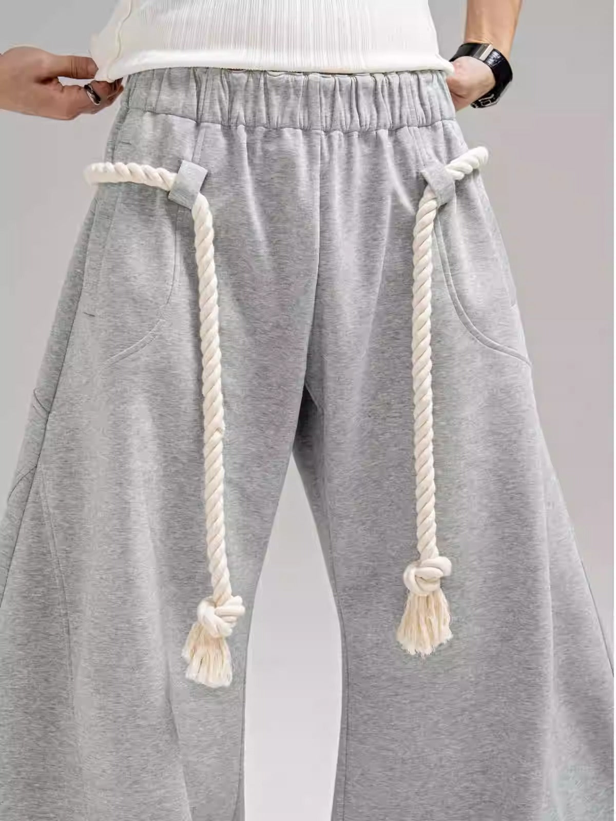 Thick Rope Wide Leg Simita Pants Loose Sweatpants [ID:0103PA]