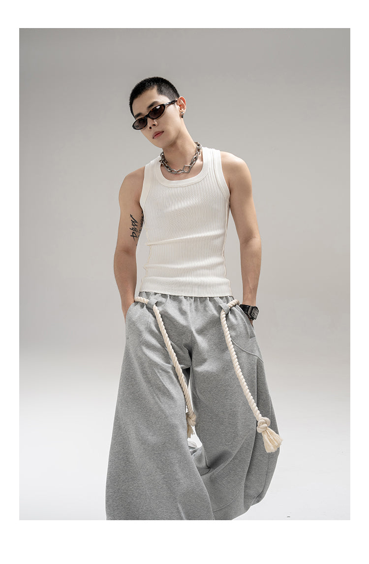 Thick Rope Wide Leg Simita Pants Loose Sweatpants [ID:0103PA]