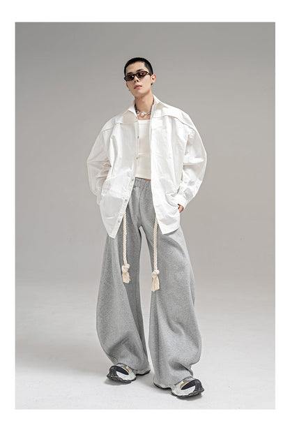 Thick Rope Wide Leg Simita Pants Loose Sweatpants [ID:0103PA]