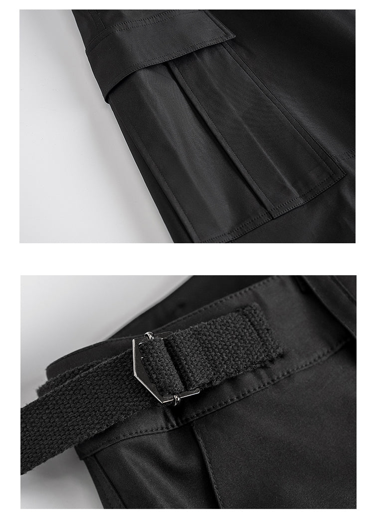 Design Stitch Pleated Straight Casual Wide Leg Pants Men [ID:0105PA]