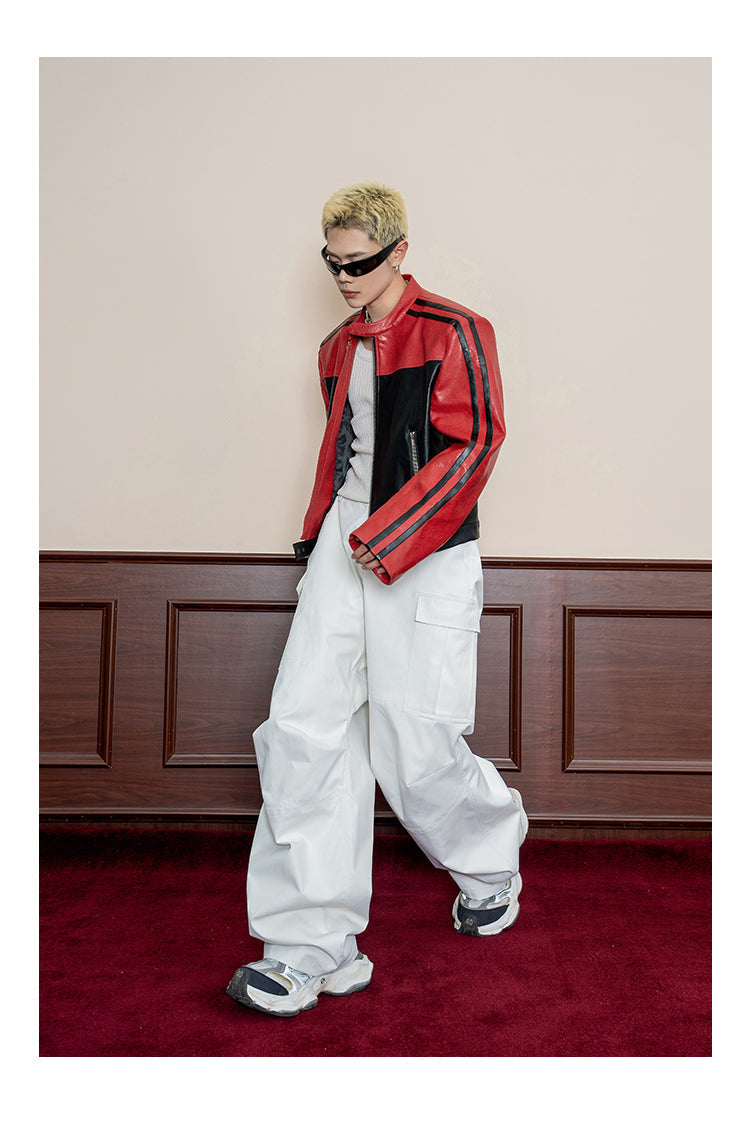 Double Win Curved Pleats Straight Casual Pants [ID:0111PA]