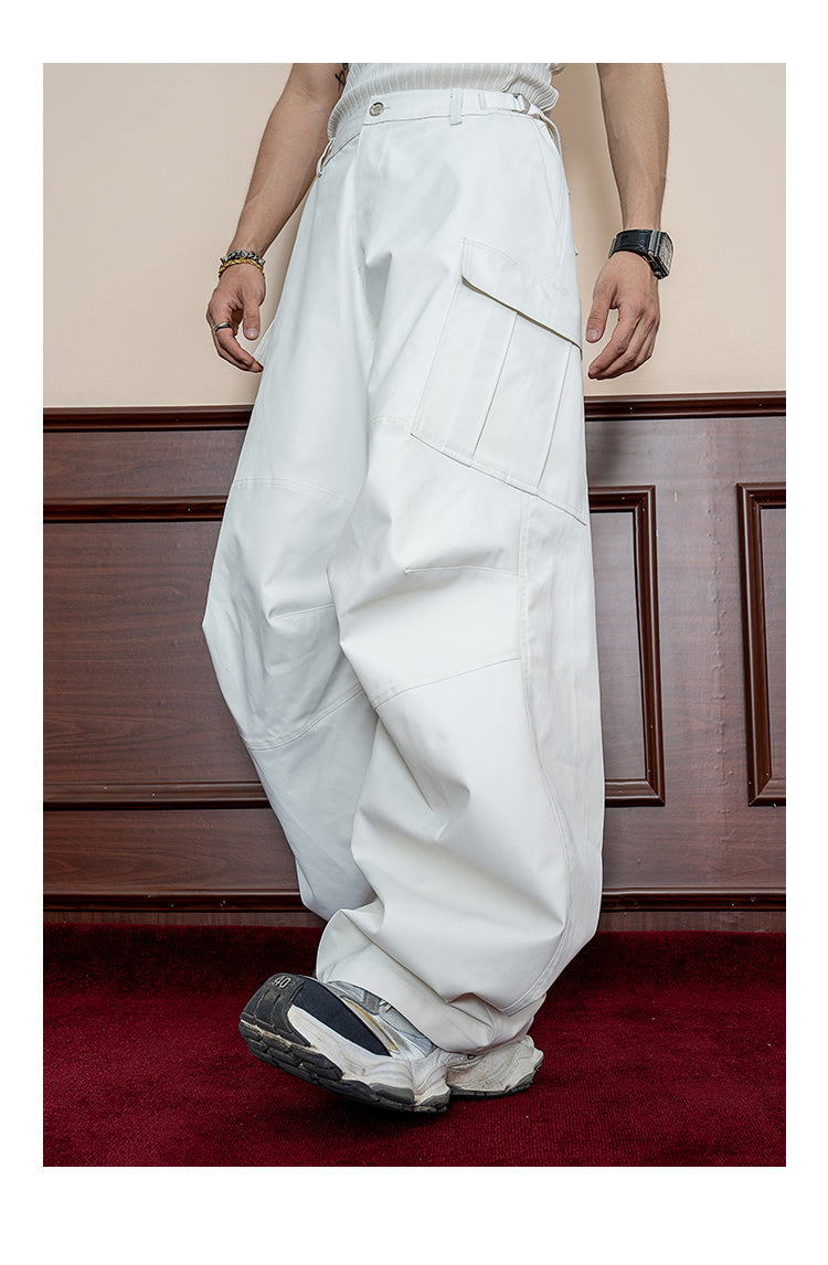 Double Win Curved Pleats Straight Casual Pants [ID:0111PA]