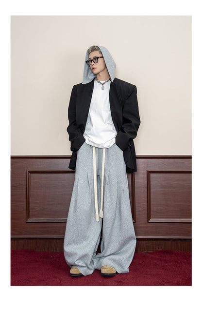 Small Pleats Split Casual Wide Leg Loose Pants [ID:0116PA]