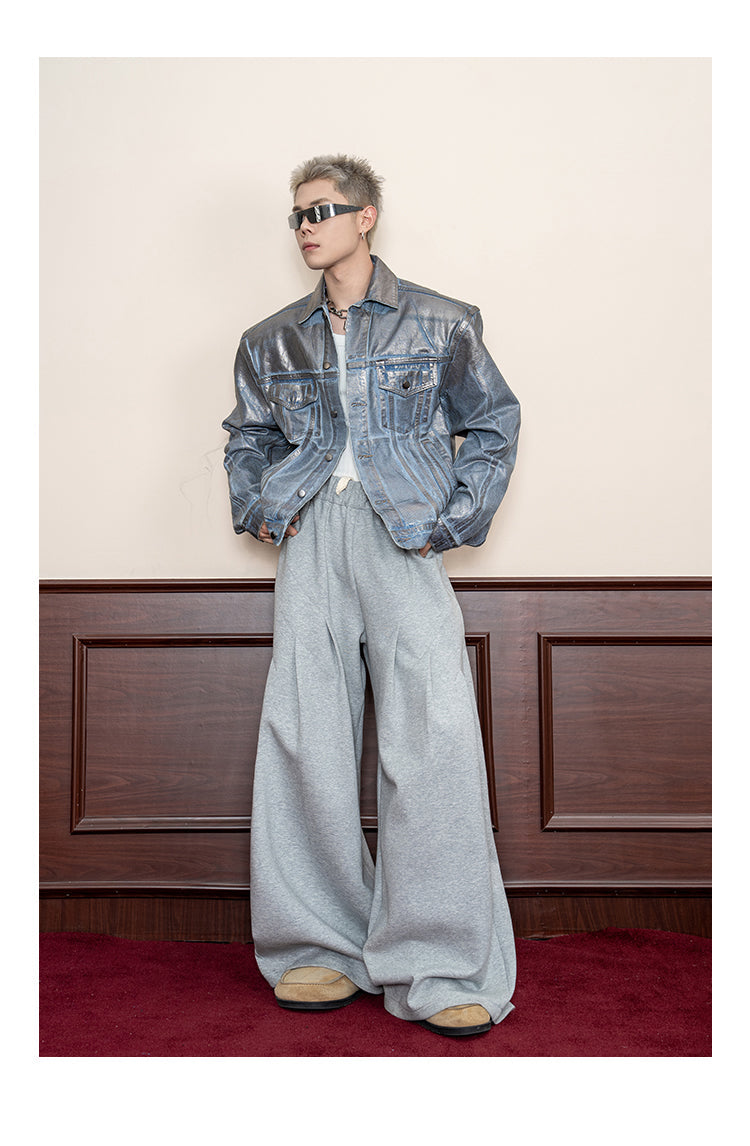 Small Pleats Split Casual Wide Leg Loose Pants [ID:0116PA]