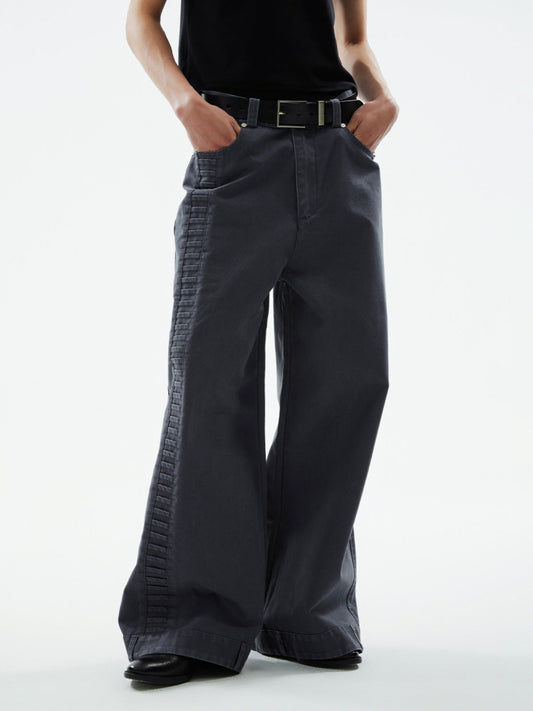 Vintage Old-School Washed Straight-Leg Cargo Pants – Relaxed Fit Workwear Style [ID:0150PA]