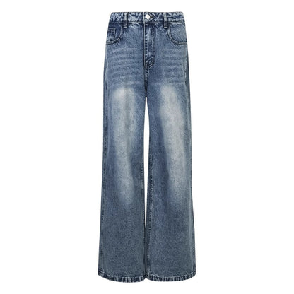 Distressed Straight Classic Blue Jeans Casual Fashion Pants [ID:0153PA]