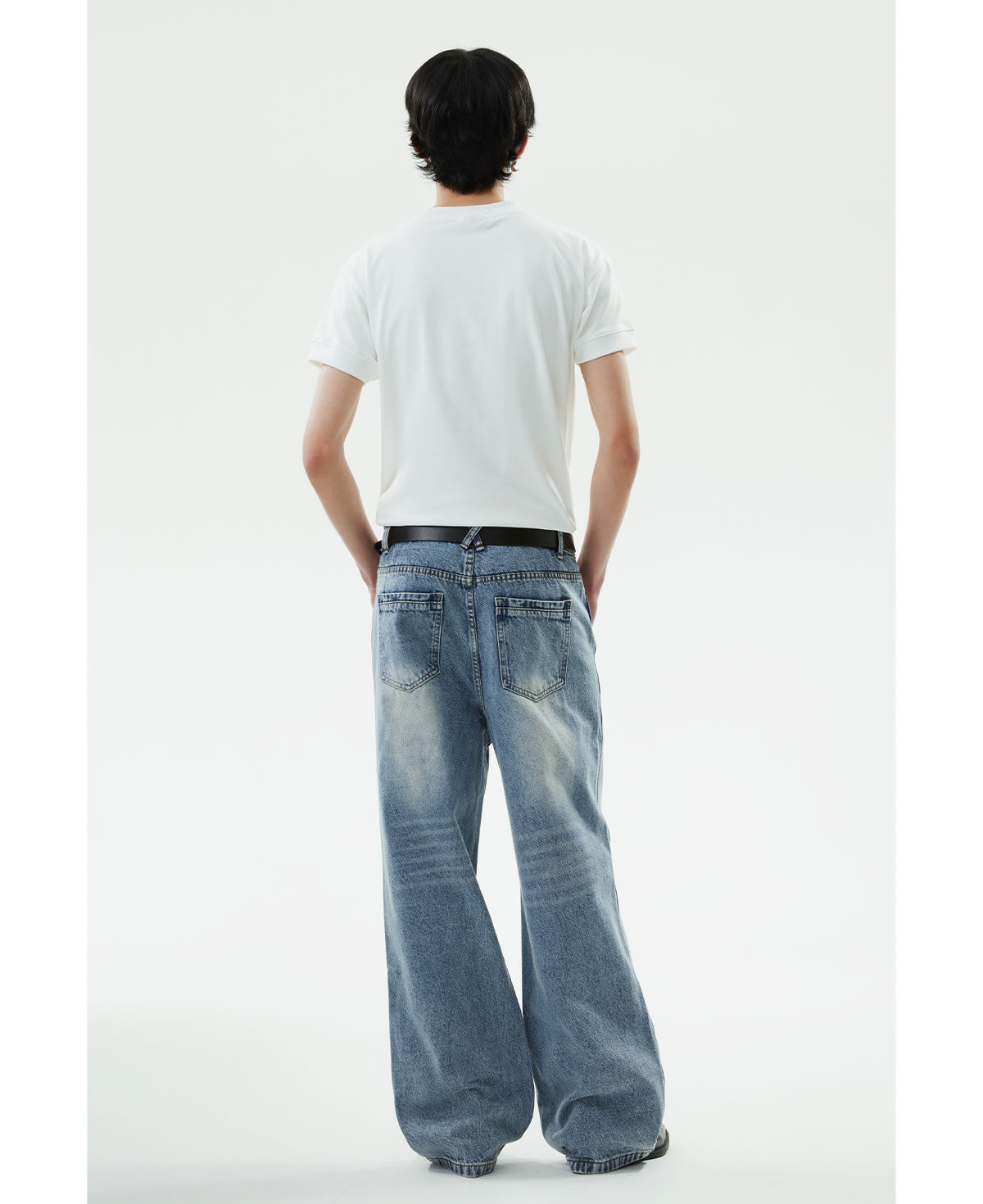 Distressed Straight Classic Blue Jeans Casual Fashion Pants [ID:0153PA]