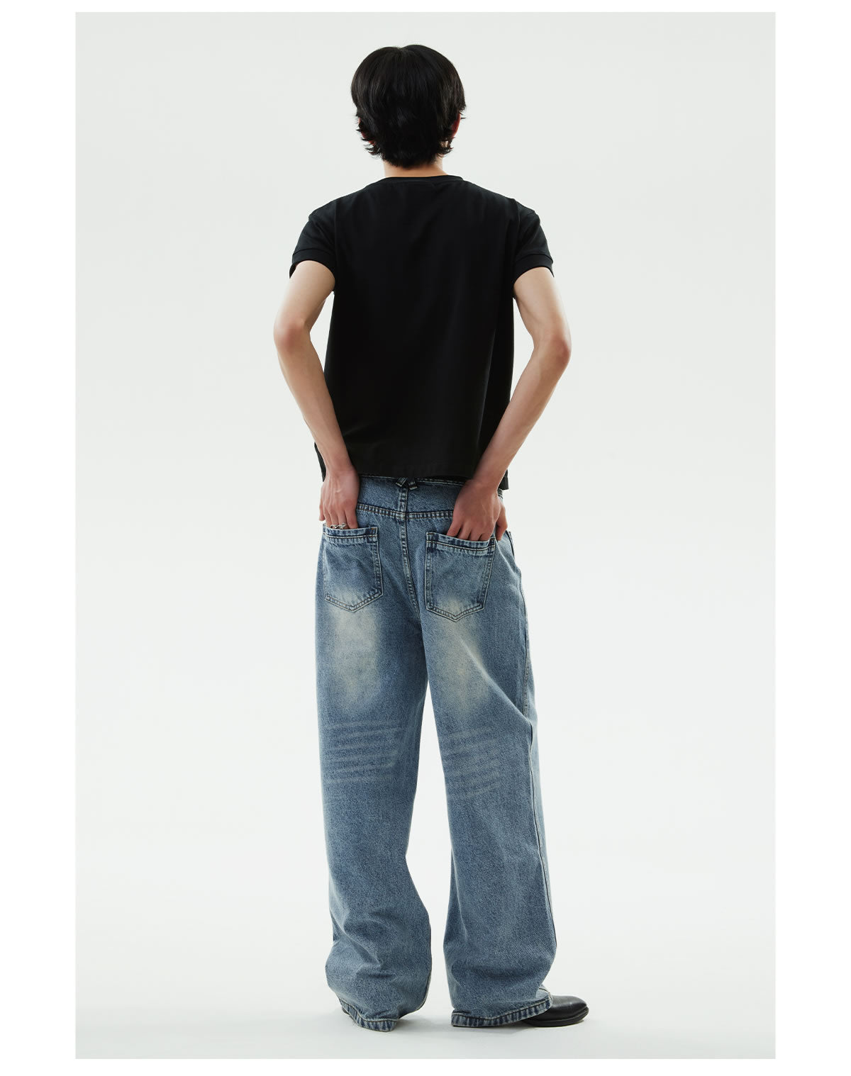 Distressed Straight Classic Blue Jeans Casual Fashion Pants [ID:0153PA]