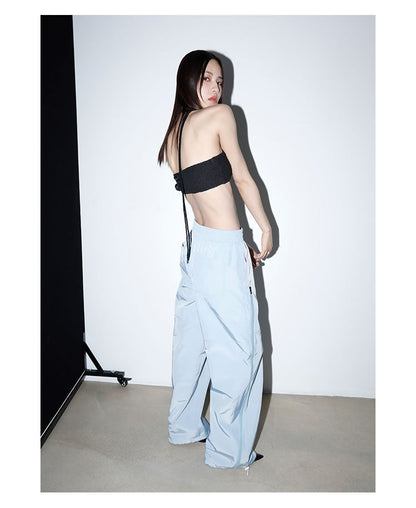 Original Design Zipper Accent Windbreaker Long Pants Unisex [ID:0157PA]