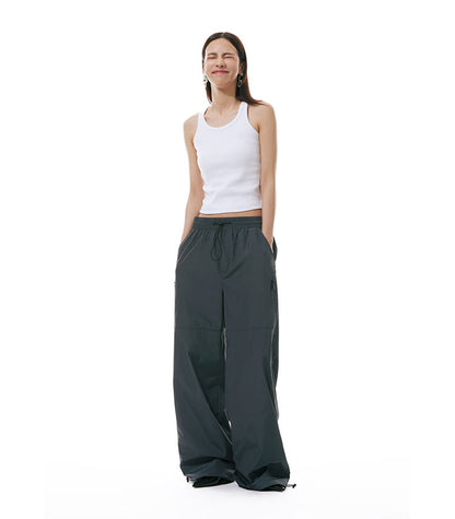 Original Design Zipper Accent Windbreaker Long Pants Unisex [ID:0157PA]