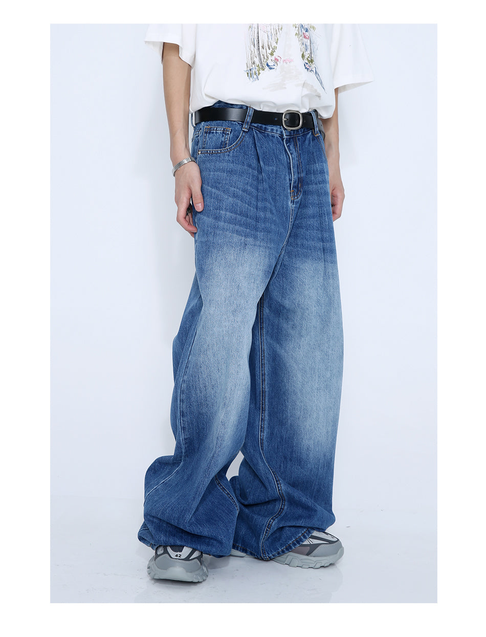 Loose Straight Mid-Waist Wide-Leg Jeans Pants [ID:0176PA]