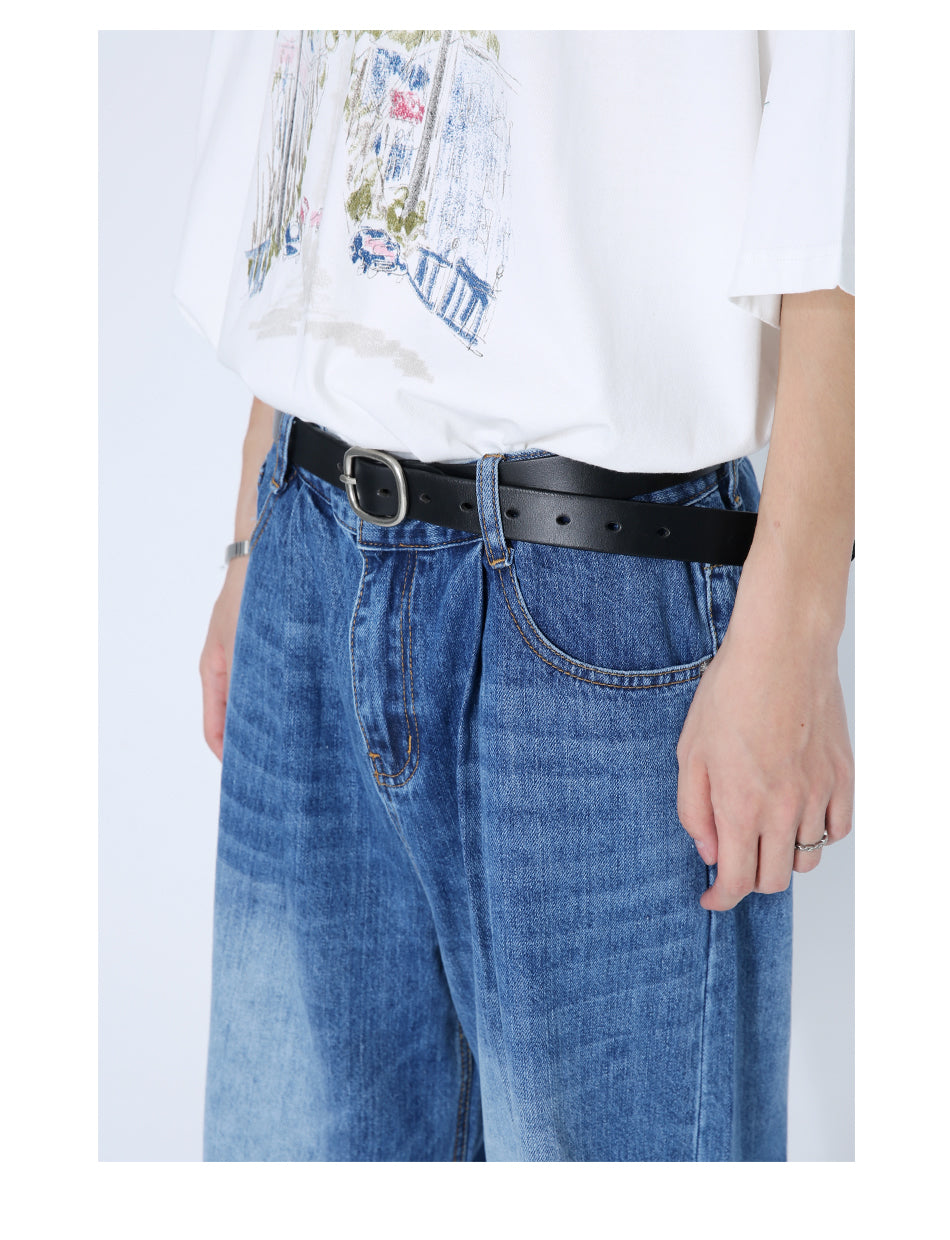 Loose Straight Mid-Waist Wide-Leg Jeans Pants [ID:0176PA]