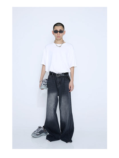 Loose Straight Mid-Waist Wide-Leg Jeans Pants [ID:0176PA]