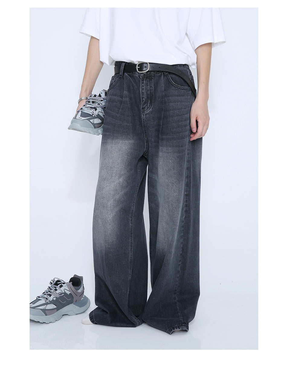 Loose Straight Mid-Waist Wide-Leg Jeans Pants [ID:0176PA]