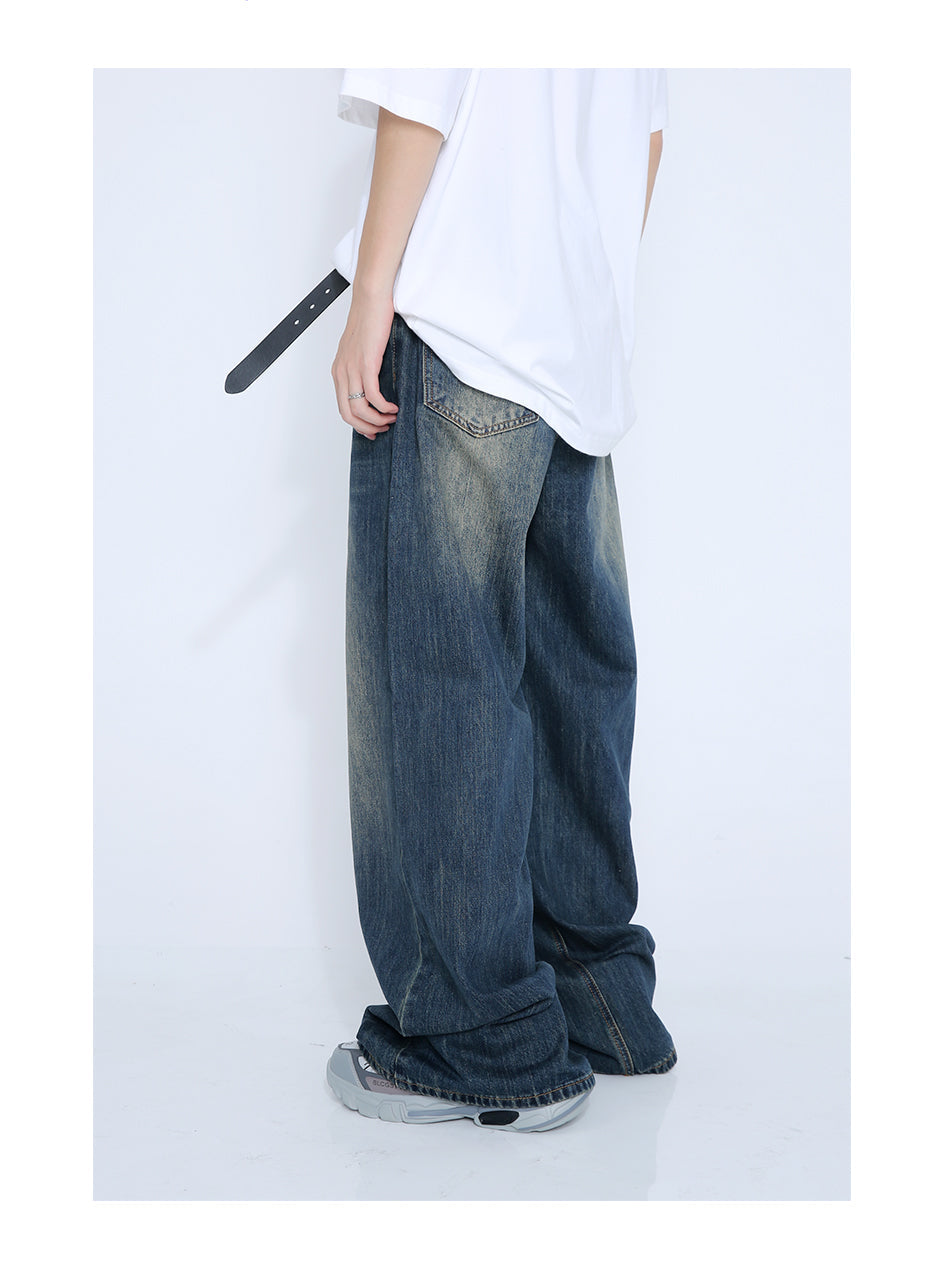 Loose Straight Mid-Waist Wide-Leg Jeans Pants [ID:0176PA]