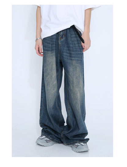 Loose Straight Mid-Waist Wide-Leg Jeans Pants [ID:0176PA]