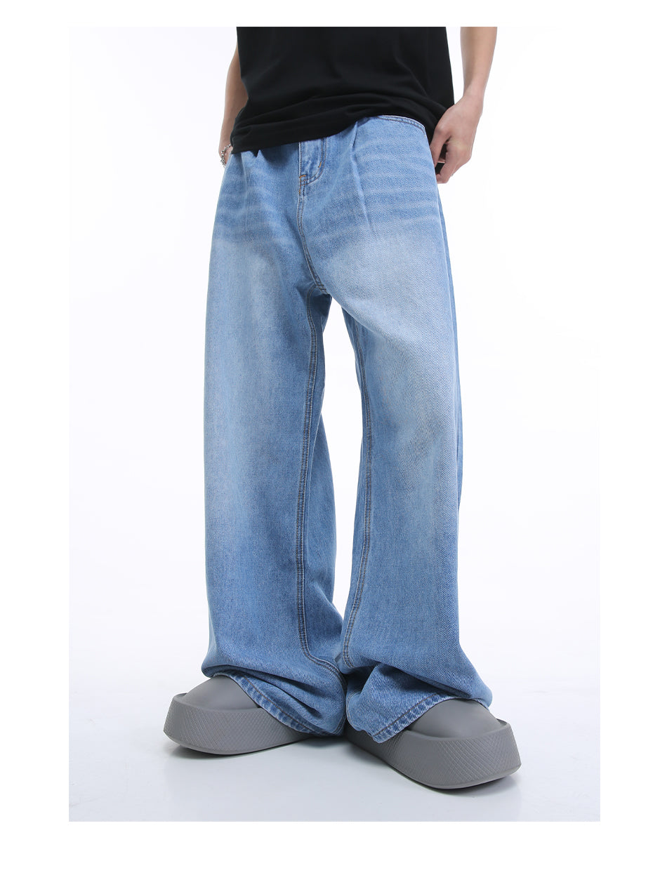 Loose Straight Mid-Waist Wide-Leg Jeans Pants [ID:0176PA]