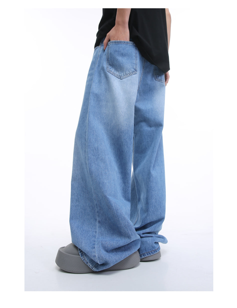 Loose Straight Mid-Waist Wide-Leg Jeans Pants [ID:0176PA]