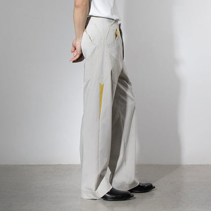 Mosquito Patchwork Pants with Distressed Detail [ID:0193PA]