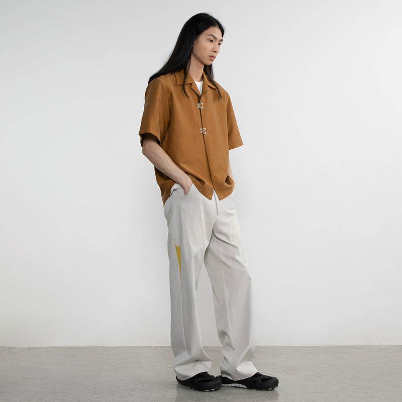 Mosquito Patchwork Pants with Distressed Detail [ID:0193PA]