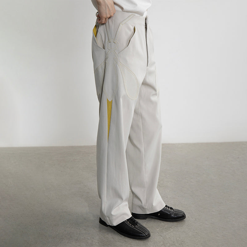 Mosquito Patchwork Pants with Distressed Detail [ID:0193PA]