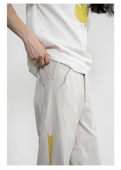 Mosquito Patchwork Pants with Distressed Detail [ID:0193PA]