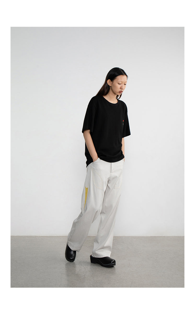 Mosquito Patchwork Pants with Distressed Detail [ID:0193PA]