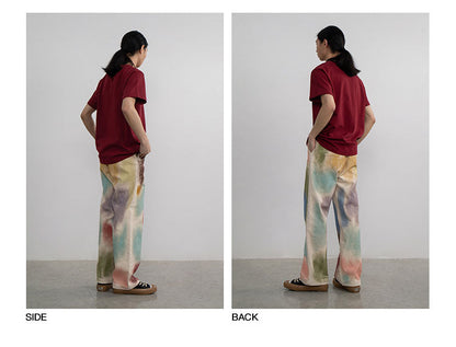 Hand-Painted Brush Stroke Trousers Long Pants [ID:0204PA]