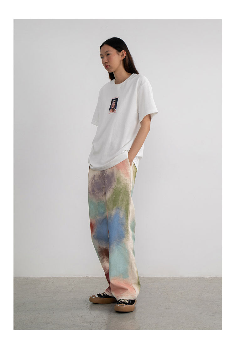 Hand-Painted Brush Stroke Trousers Long Pants [ID:0204PA]