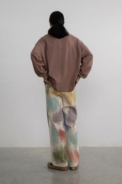 Hand-Painted Brush Stroke Trousers Long Pants [ID:0204PA]