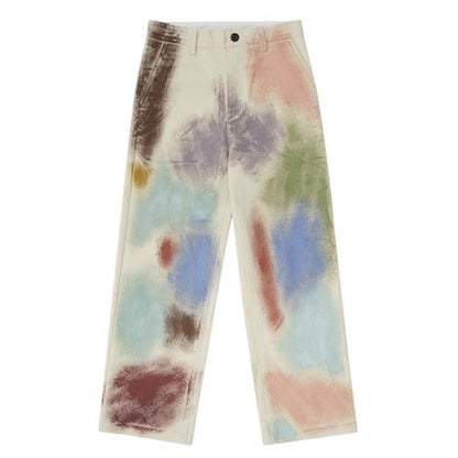 Hand-Painted Brush Stroke Trousers Long Pants [ID:0204PA]