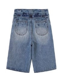 Curved Pocket Bamboo-Pattern Denim Pants [ID:0207PA]