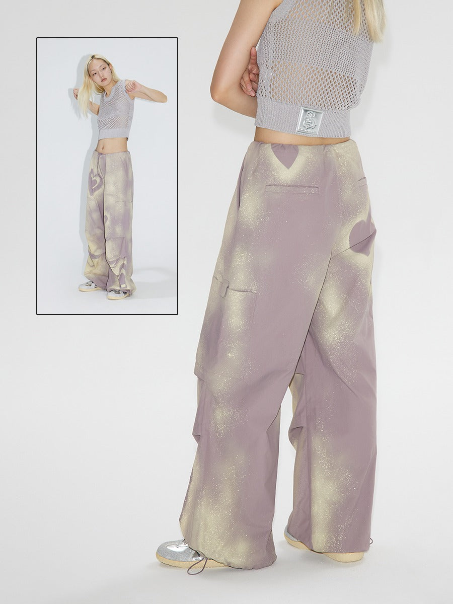 Heart Graffiti Painted Parachute Pants [ID:0214PA]