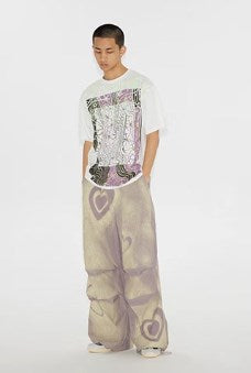 Heart Graffiti Painted Parachute Pants [ID:0214PA]