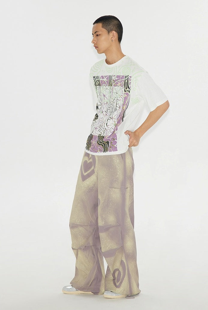 Heart Graffiti Painted Parachute Pants [ID:0214PA]