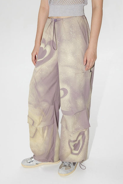 Heart Graffiti Painted Parachute Pants [ID:0214PA]