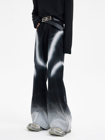 Urban Street Hiphop Coated Denim Flare Pants [ID:0224PA]