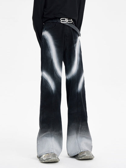 Urban Street Hiphop Coated Denim Flare Pants [ID:0224PA]