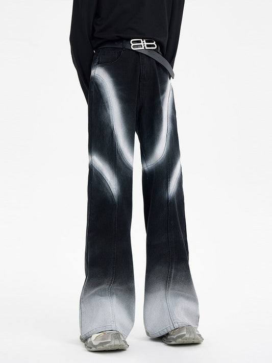 Urban Street Hiphop Coated Denim Flare Pants [ID:0224PA]