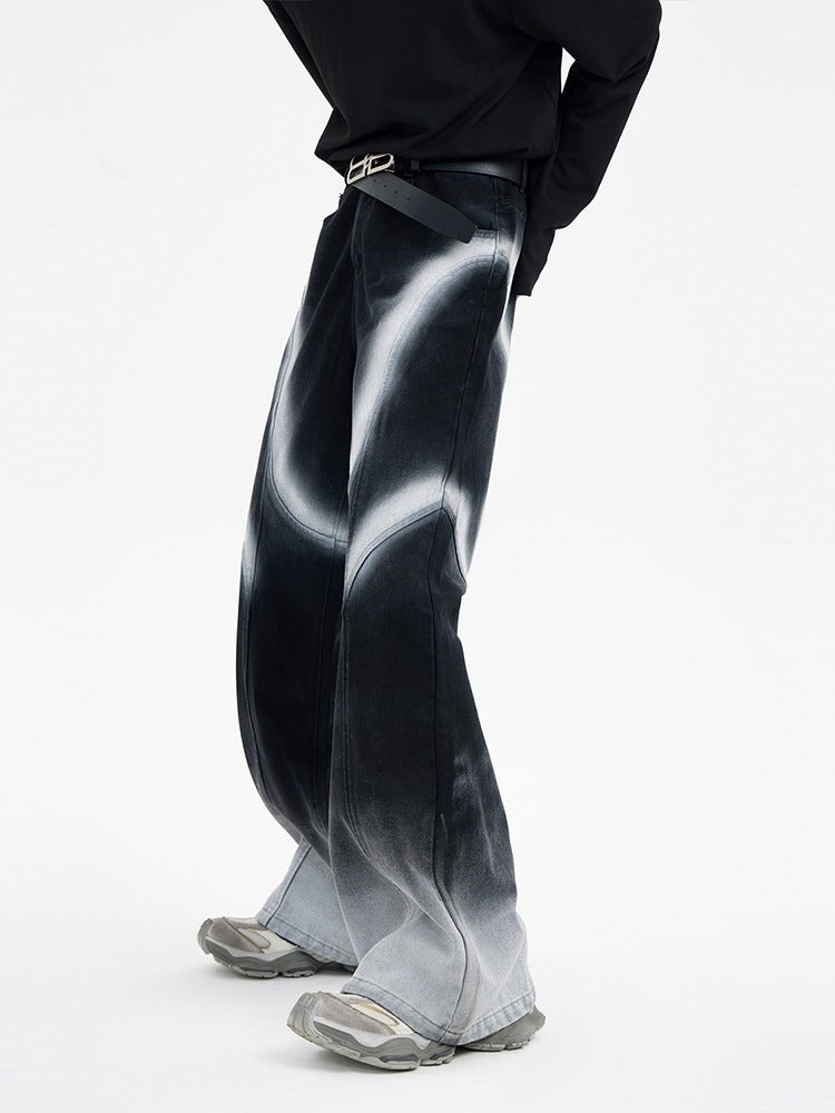 Urban Street Hiphop Coated Denim Flare Pants [ID:0224PA]