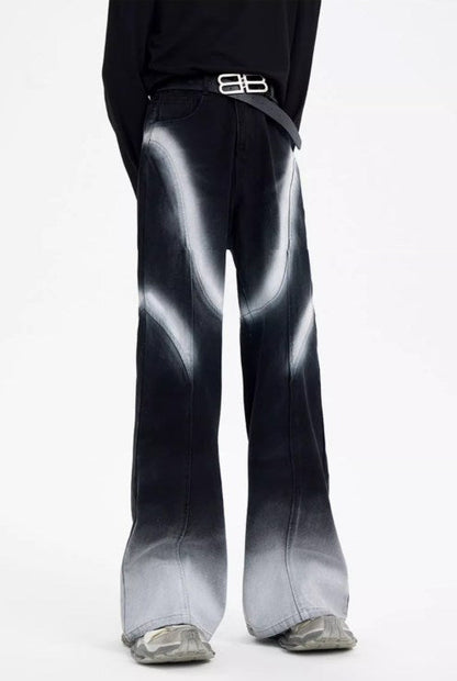 Urban Street Hiphop Coated Denim Flare Pants [ID:0224PA]