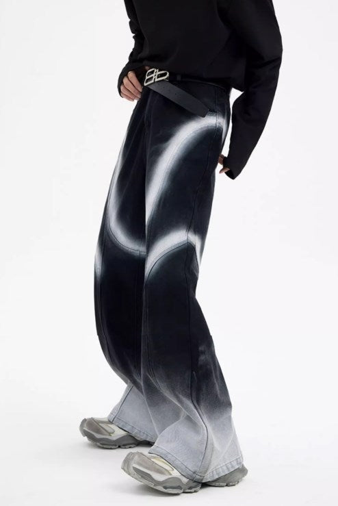 Urban Street Hiphop Coated Denim Flare Pants [ID:0224PA]