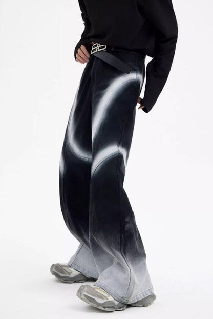 Urban Street Hiphop Coated Denim Flare Pants [ID:0224PA]