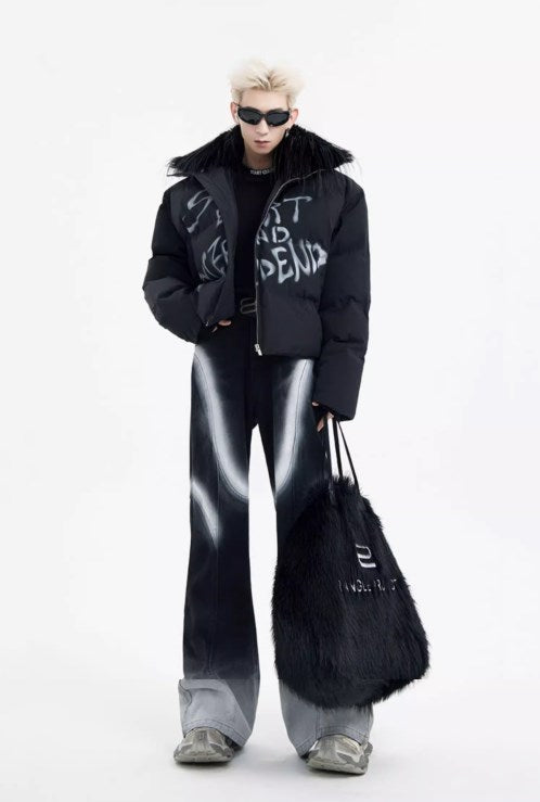 Urban Street Hiphop Coated Denim Flare Pants [ID:0224PA]
