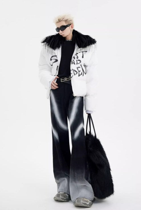 Urban Street Hiphop Coated Denim Flare Pants [ID:0224PA]